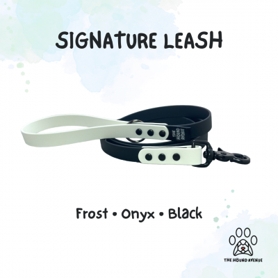 Pet Accessories Biothane Signature Leash White Black