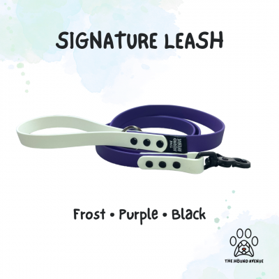Pet Accessories Biothane Signature Leash White Purple