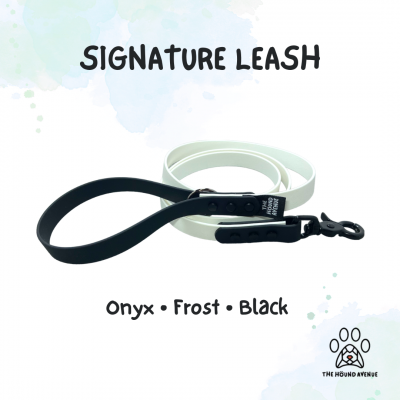 Pet Accessories Biothane Signature Leash Black White