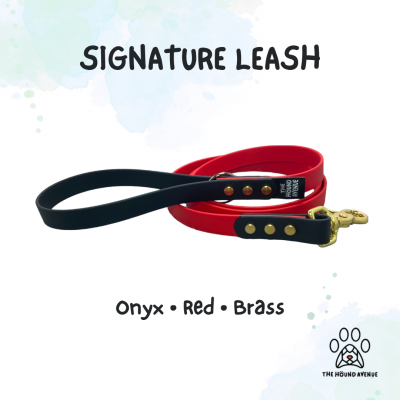Pet Accessories Biothane Signature Leash Black Red