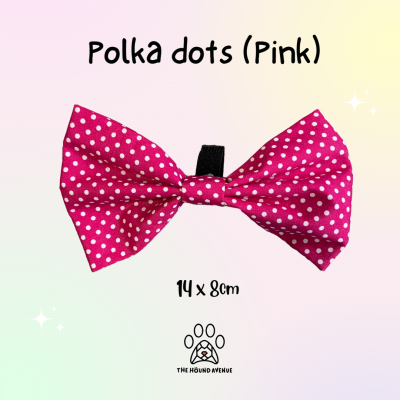 Pet Accessories Bowties Pink Polka Dots