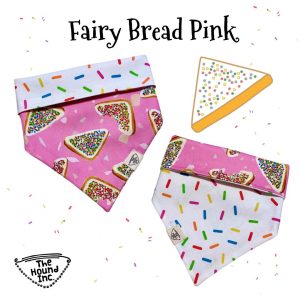 Pet Accessories Reversible Bandanas Fairy Bread Pink Australia