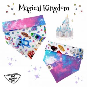 Pet Accessories Reversible Bandanas Magical Kingdom Galaxy Cartoon