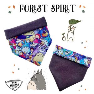 Pet Accessories Reversible Bandanas Cartoon Forest Spirit