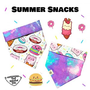 Pet Accessories Reversible Bandanas Galaxy Snacks